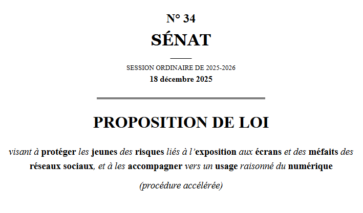 Discussion générale – Proposition de loi visant à protéger les jeunes des risques liés à l&rsquo;exposition aux écrans et des méfaits des réseaux sociaux, et à les accompagner vers un usage raisonné du numérique – 18 décembre 2025