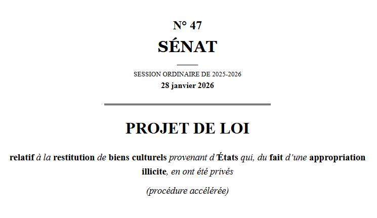 Discussion générale – Projet de loi relatif à la restitution des biens culturels – 28 janvier 2026