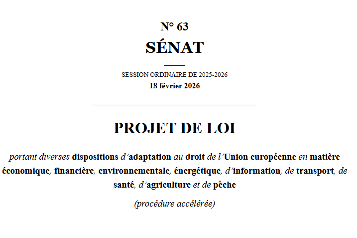 Discussion générale – Projet de loi portant diverses dispositions d&rsquo;adaptation au droit de l&rsquo;UE en matière économique, financière, environnementale, énergétique, d&rsquo;information, de transport, de santé, d&rsquo;agriculture et de pêche – 17 février 2026