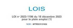 Question écrite – Absence des décrets d&rsquo;application de la loi n°2023-1196 pour le plein emploi pour la situation des travailleurs handicapés